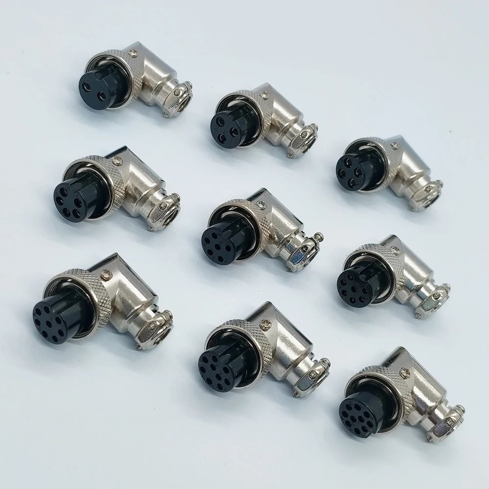 1 Set GX16 Luftfahrt-Steckverbinder, Komplettset 2/3/4/5/6/7/8/9/10-polig, rechtwinkliger elektrischer Steckverbinder – Detail 2