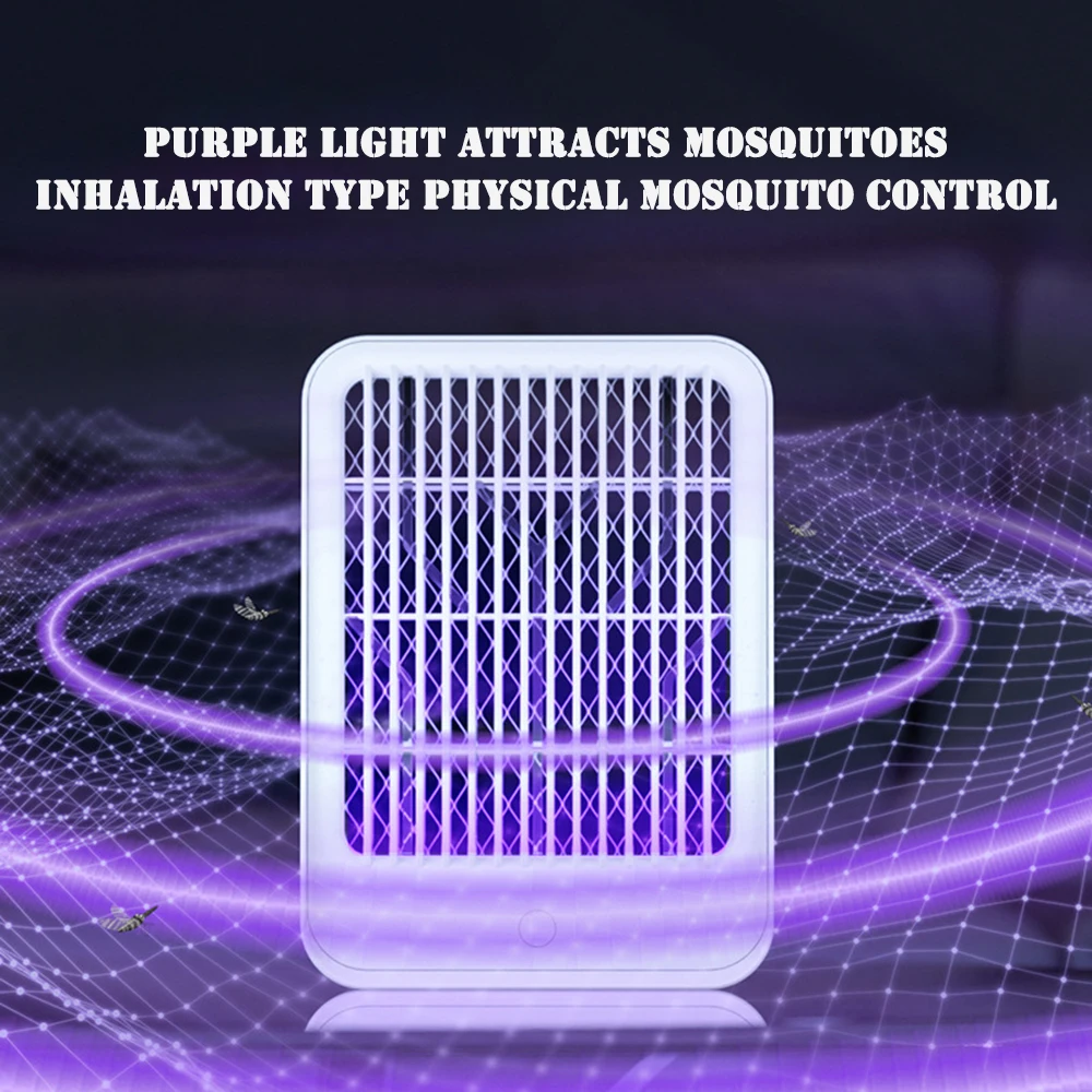 1200mAh Mosquito Killer,Electronic Indoor Insect Killer,Wall Mountable,USB Rechargeable,Unmute,Uv Lamp Fly Swatter,for Camping