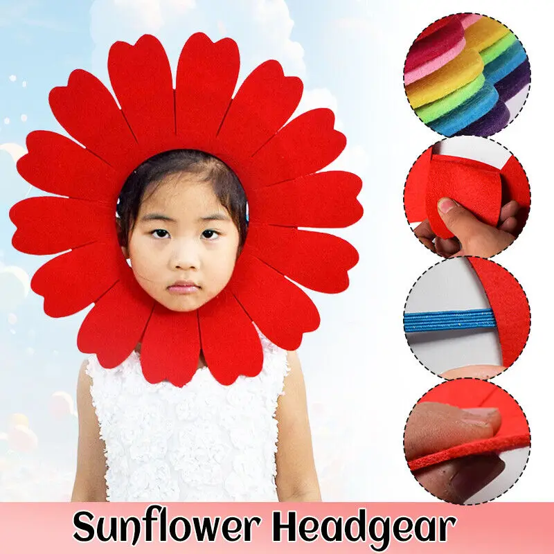 

Sunflower Headgear Funny Cosplay Costume Performance Props Hat Hood Halloween Costumes for Dance Party Festival Games Teens