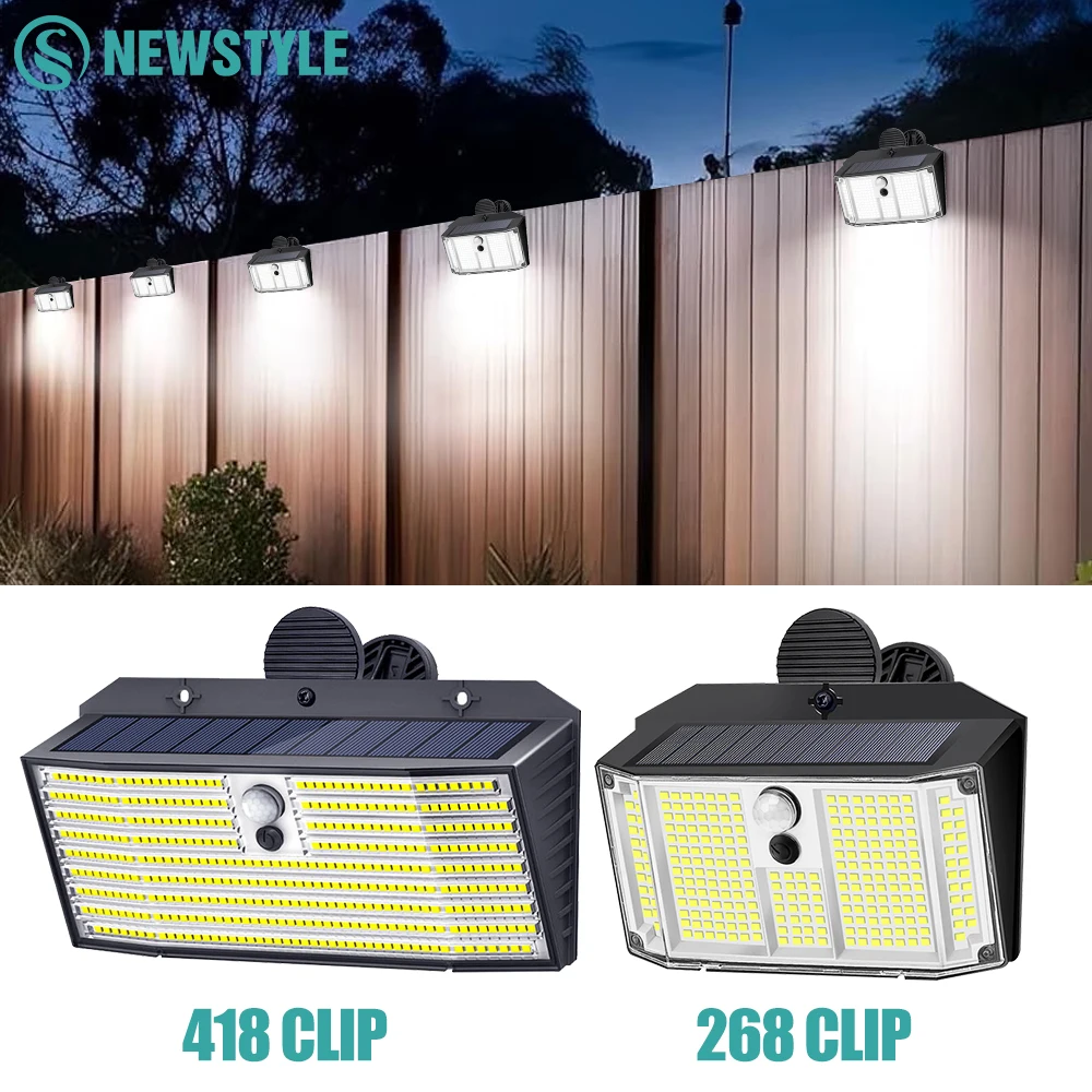 

Clip on Solar Lights Outdoor with Motion Sensor IP65 Waterproof Flood Solar Light for Fence Patio Backyard Garden Gutter Garage