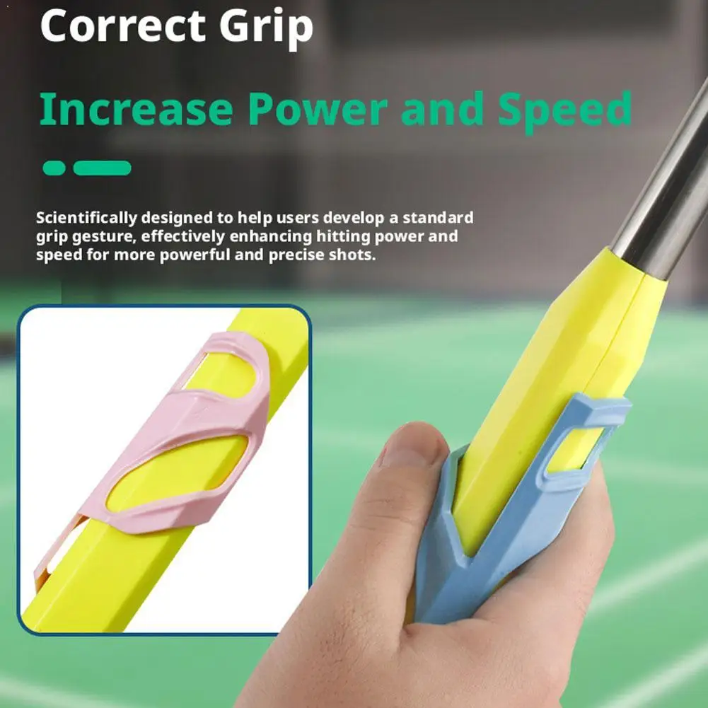 Badminton Grip Aid Trainer Tennis Racket Handle Posture Correction Tool for Beginners Universal Grip Assist Sleeve