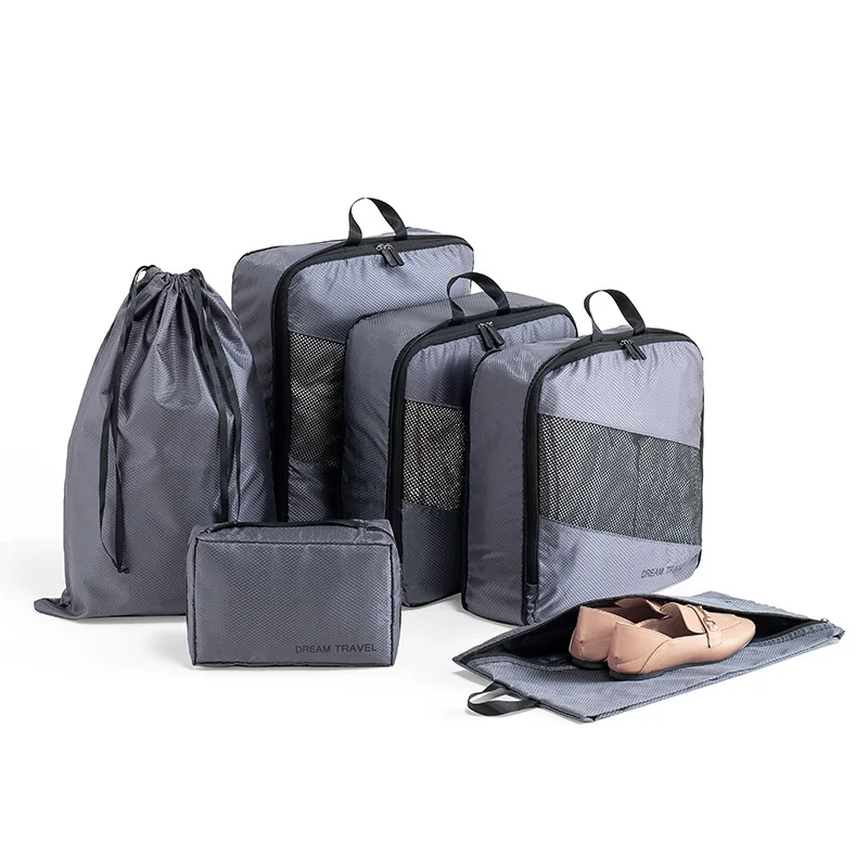 Set di borse portaoggetti 6 pezzi borse da viaggio organizzatori Tote Bag organizzatore di vestiti Set da viaggio di grande capacità borsa per scarpe borse per cosmetici Bolsos