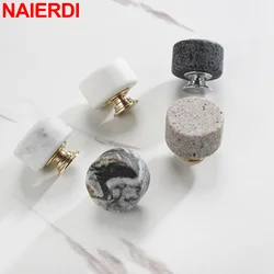 NAIERDI Nordic Style Marble Cabinet Knobs Single Hole Kitchen Handle Cupboard Door Pulls Drawer Knobs Hardware