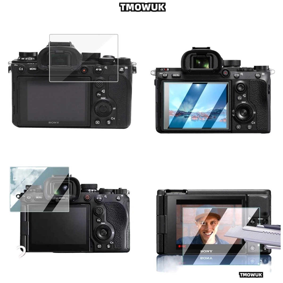 

For FX3 FX30 ZV1 ZV1-E10 A9 A9II, Precision Cut 9H Tempered Glass Film.