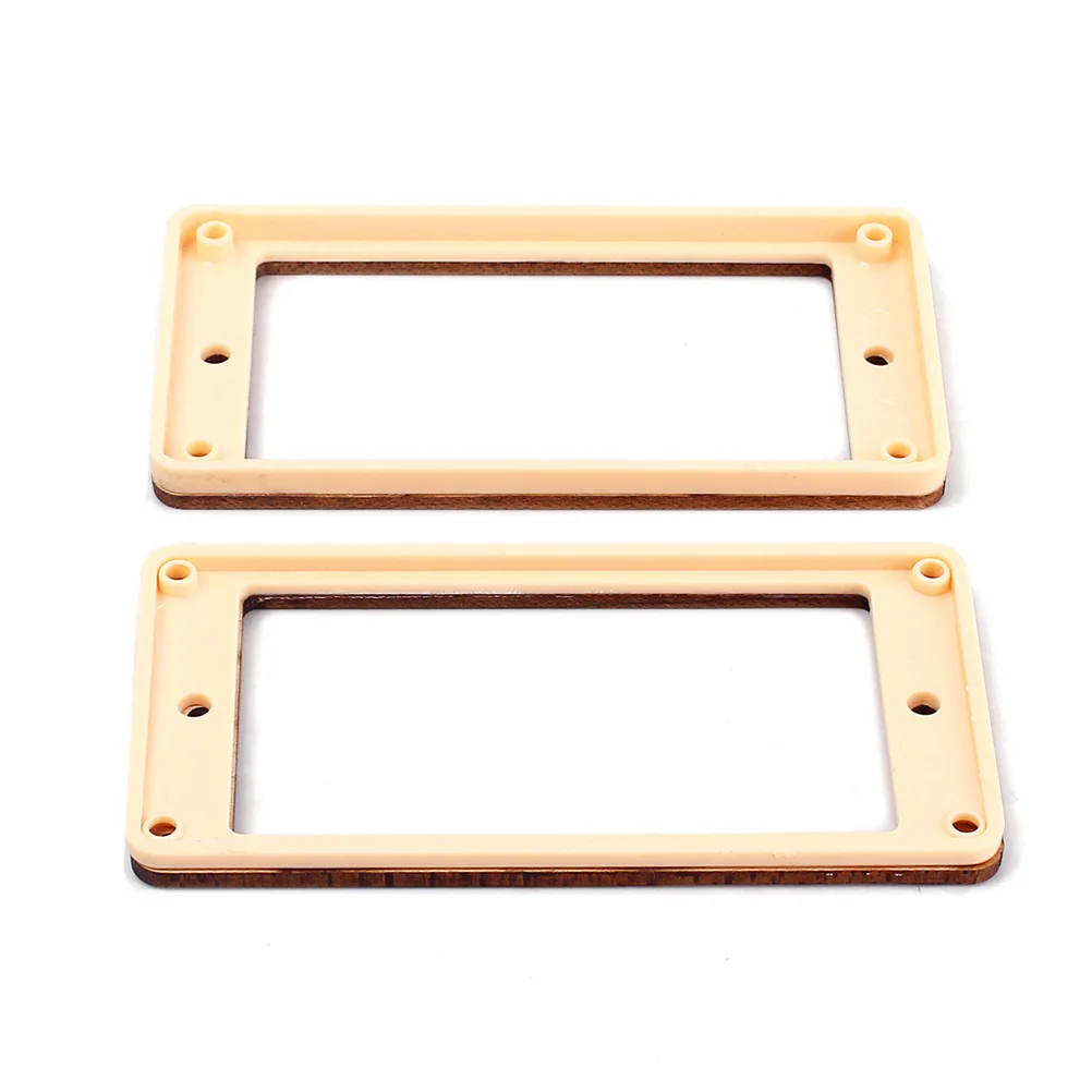 

2Pcs Slanted Humbucker Frame Double Coil Pickup Rings Maple Wood Plastic Mounting Ring Electric Guitar 8 Screws Khaki