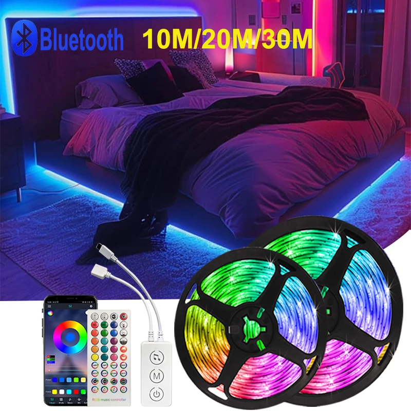 Taśmy Led do pokoju Bluetooth Ściemnialna taśma Led RGB Synchronizacja muzyki Światła Led Rgb 50ft Taśma Led Rgb 100ft