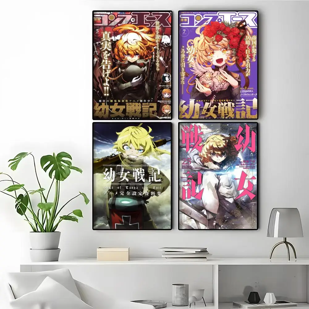 Anime Y-Youjo S-Senki Frameless Wall Artwork Above Bed Decor Indoor Space Beautifier Poster