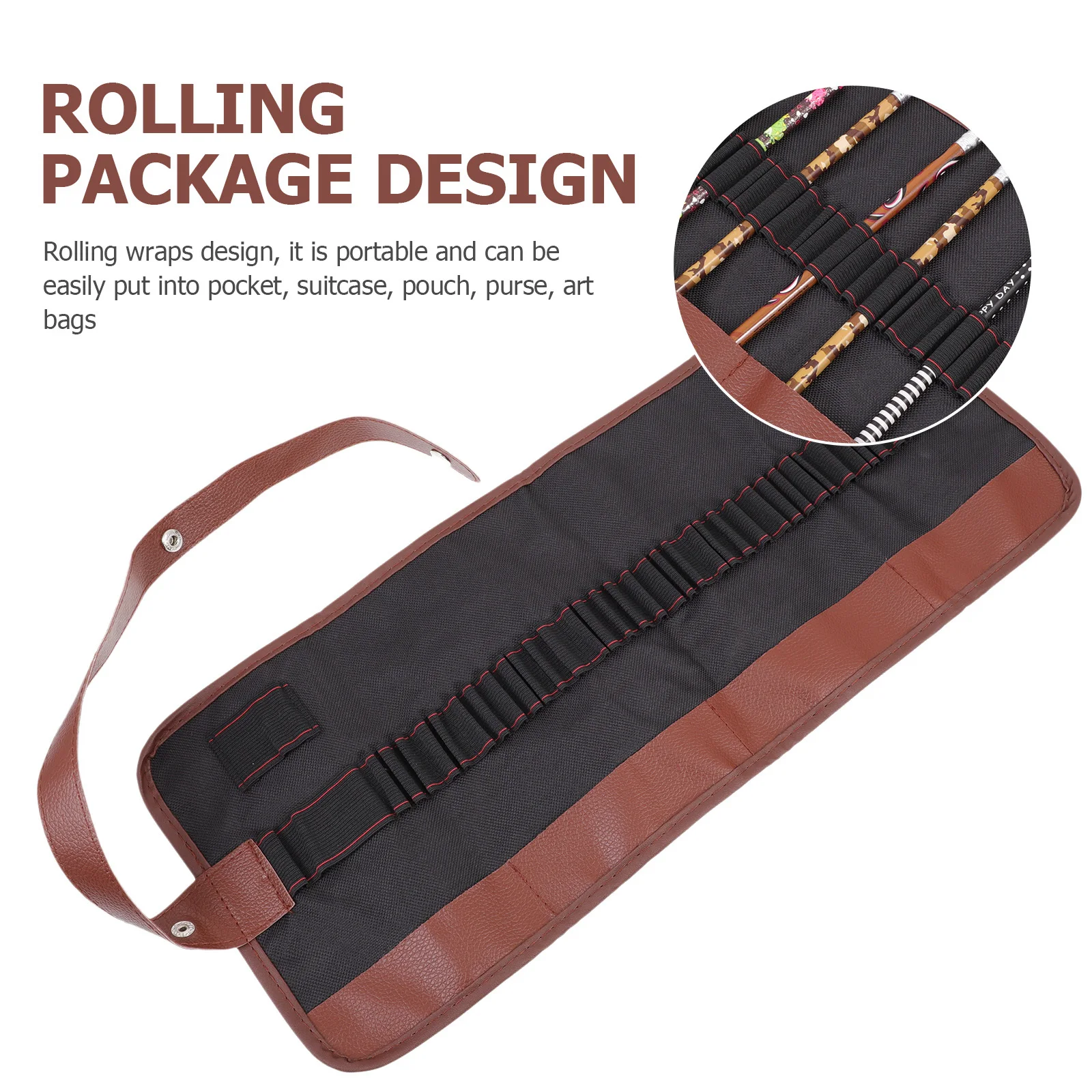 

2Pcs Canvas Pencil Rolling Bag Organizer Storage Large Capacity Pencil Wrap Practical Drawing Pens Holder Portable Stationery