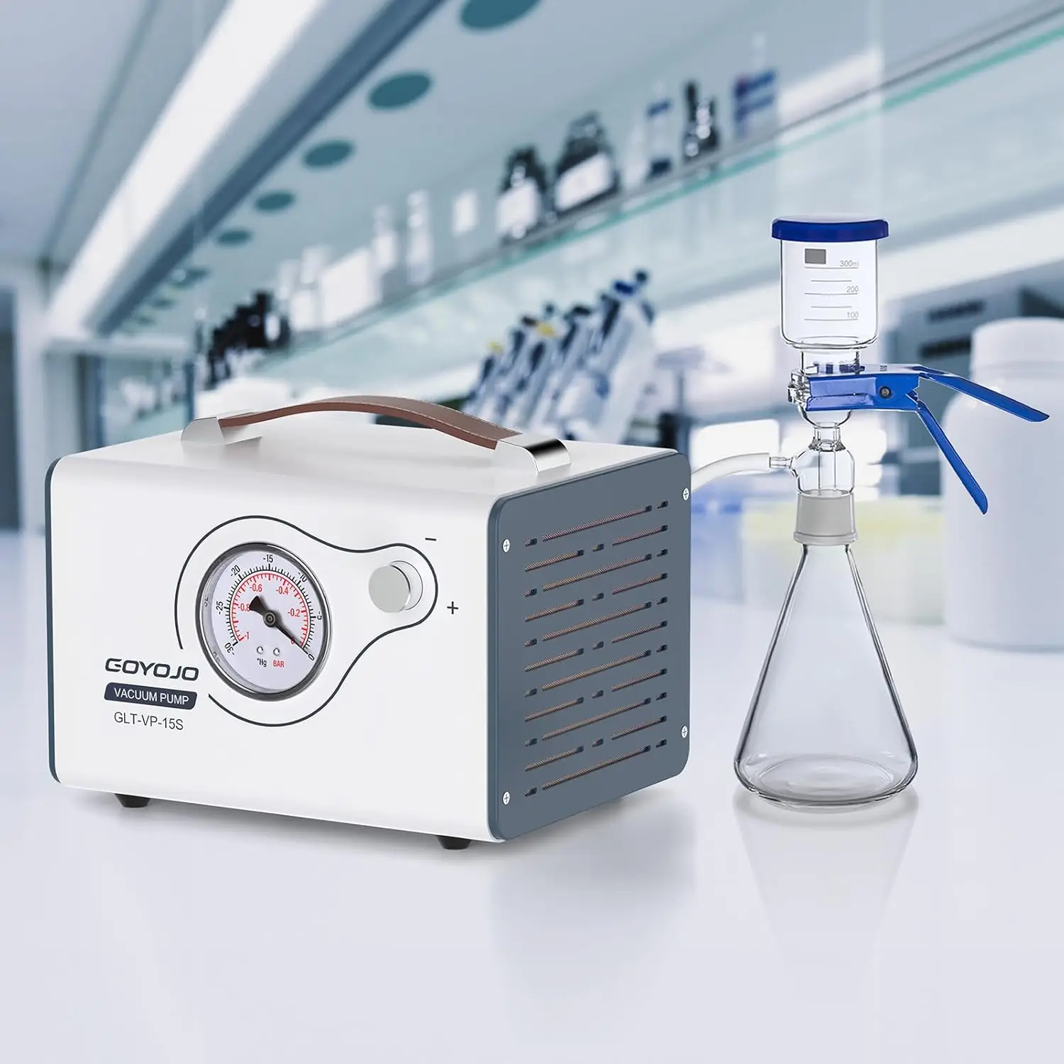Oilless Vacuum Pump 15L Min Dual Pressure Adjustable Flow Portable Quiet Diaphragm Pump For Lab Filtration And Epoxy Mold