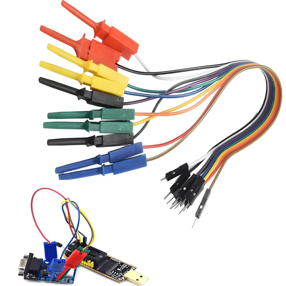 20 cm 10 Pin Sonde Test Clip Logic Analysator Kabel Klemme Sonde für Chips Pins Anschluss Test Instrument Teile