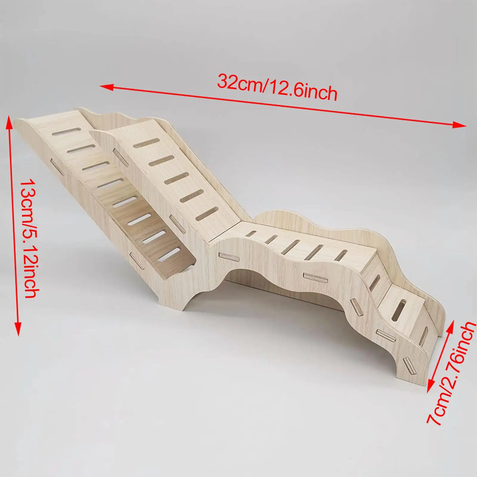 بيت الأزيز الخشبي للهامستر للجربليز 32 سم × 7 × 13 سم مع منحدر تسلق سلم