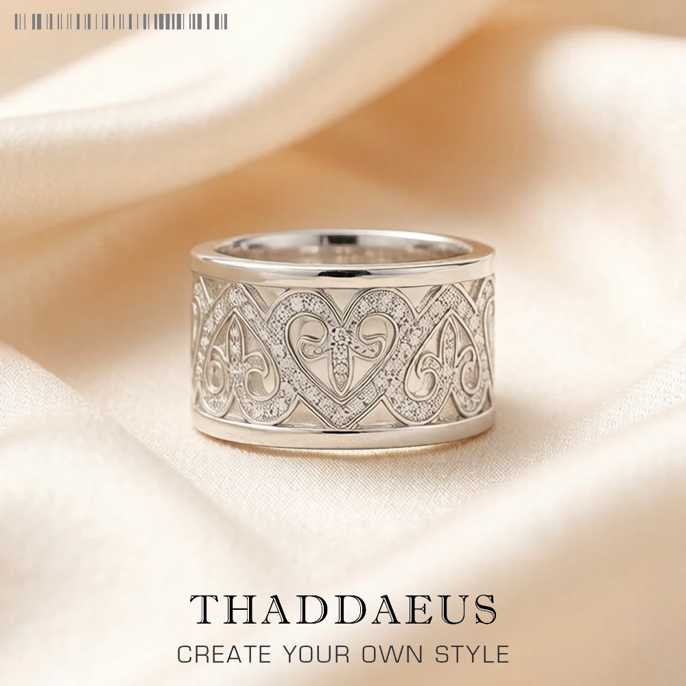 Arabesque Hearts Band Ring,Europe Style Glam Fashion Good Jewerly For Women New Gift In 925 Sterling Silver,Super Deals