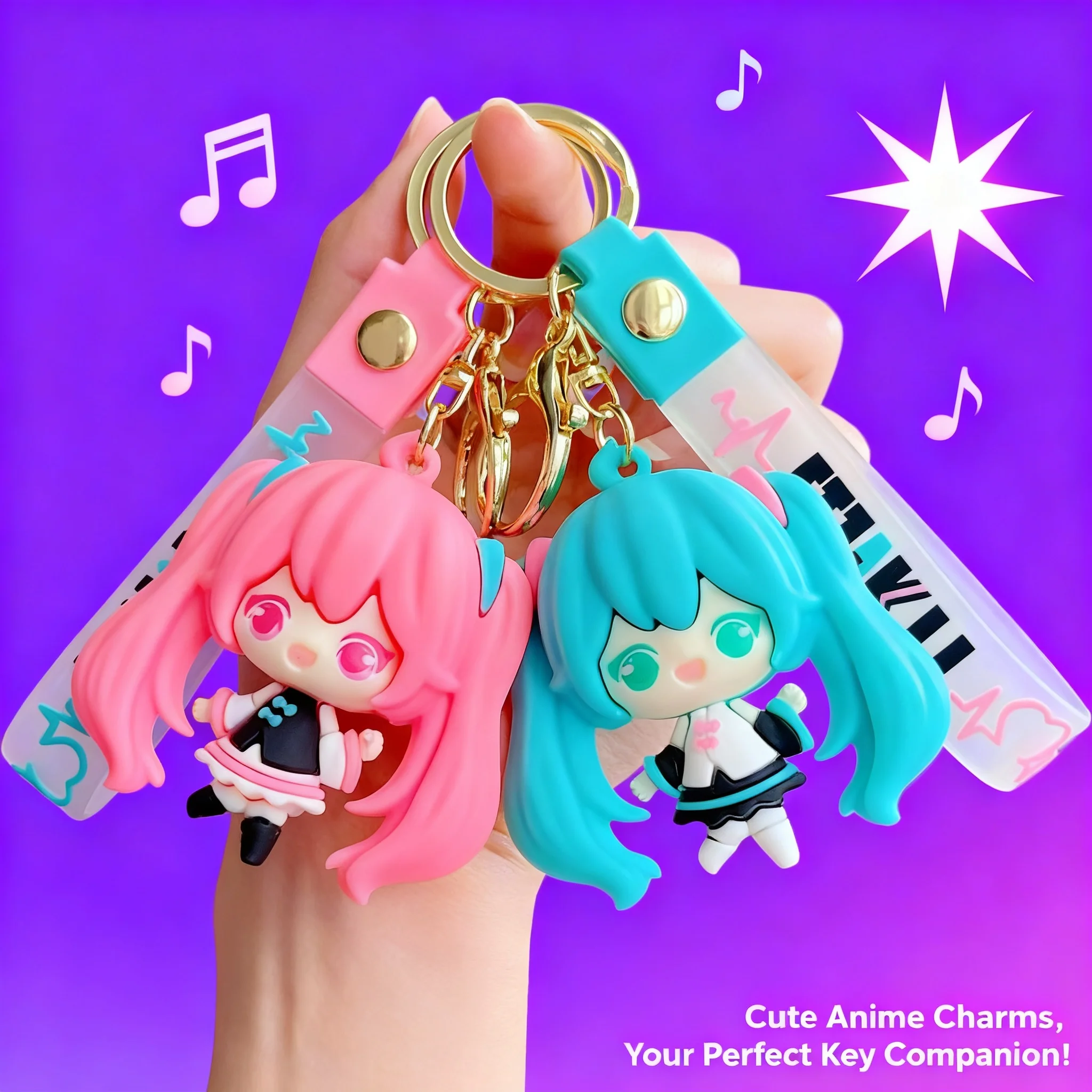 

Креативный брелок-подвеска Hatsune Miku для женщин, мультяшный брелок для пары, аксессуар для автомобиля и рюкзака, небольшой подарок, оптом