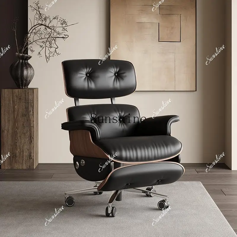 Intelligent electric leather light luxury president's study office chair can lie down for lunch break  FT
