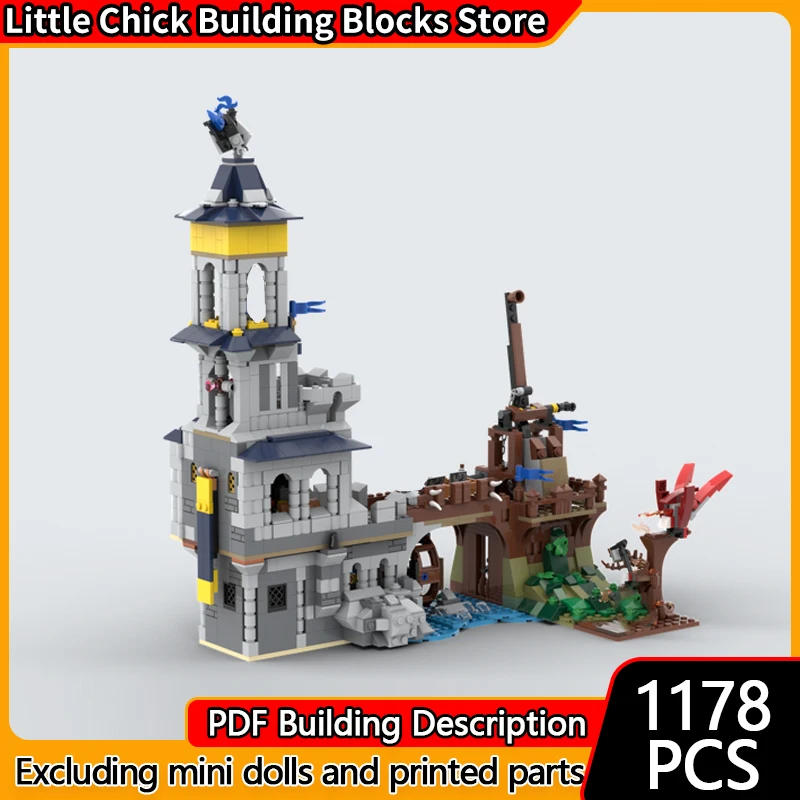 

Средневековый замок, модель MOC, строительные кирпичи, лесной замок, требустер, модульная технология, детские праздничные подарки, сборные игрушки, костюм