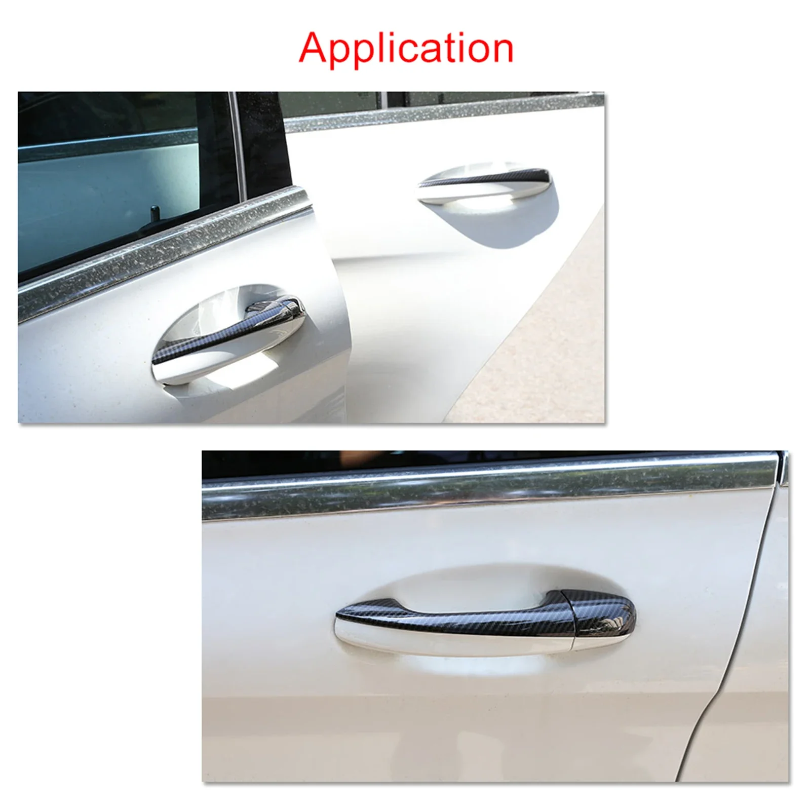 ขอบฝาครอบมือจับประตูสไตล์คาร์บอนไฟเบอร์รถยนต์สำหรับ Mercedes Benz C คลาส W205 GLC X253 2015-2018
