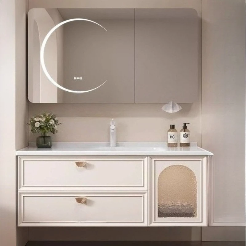 

Minimalist Illuminated Bathroom Cabinet Rustic Makeup White Accessories Bathroom Cabinet Toilet Space Saving Armoire Furniture