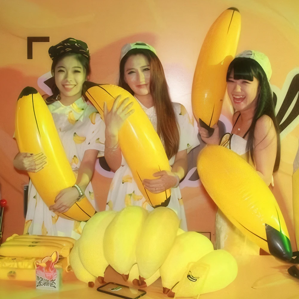 Banana gonfiabile Giocattolo di banana finta Puntelli di frutta di banana a tenuta stagna PVC per decorazioni per feste di fidanzamento per addio al nubilato
