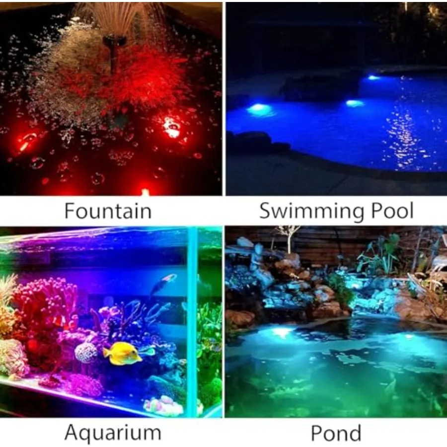 Solar Pond Lights, 18 LED Super Bright RGB LED Underwater Spotlights Color Changing Submersible Pond Light IP68 Waterproof Foun