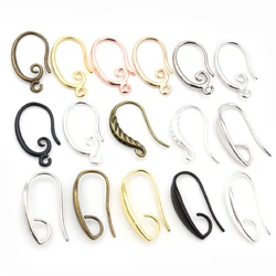 10pcs 3-Styles High Quality Classic Bronze Gold Silver Plated Brass French Earring Hooks Wire Settings Base Settings Whole Sale