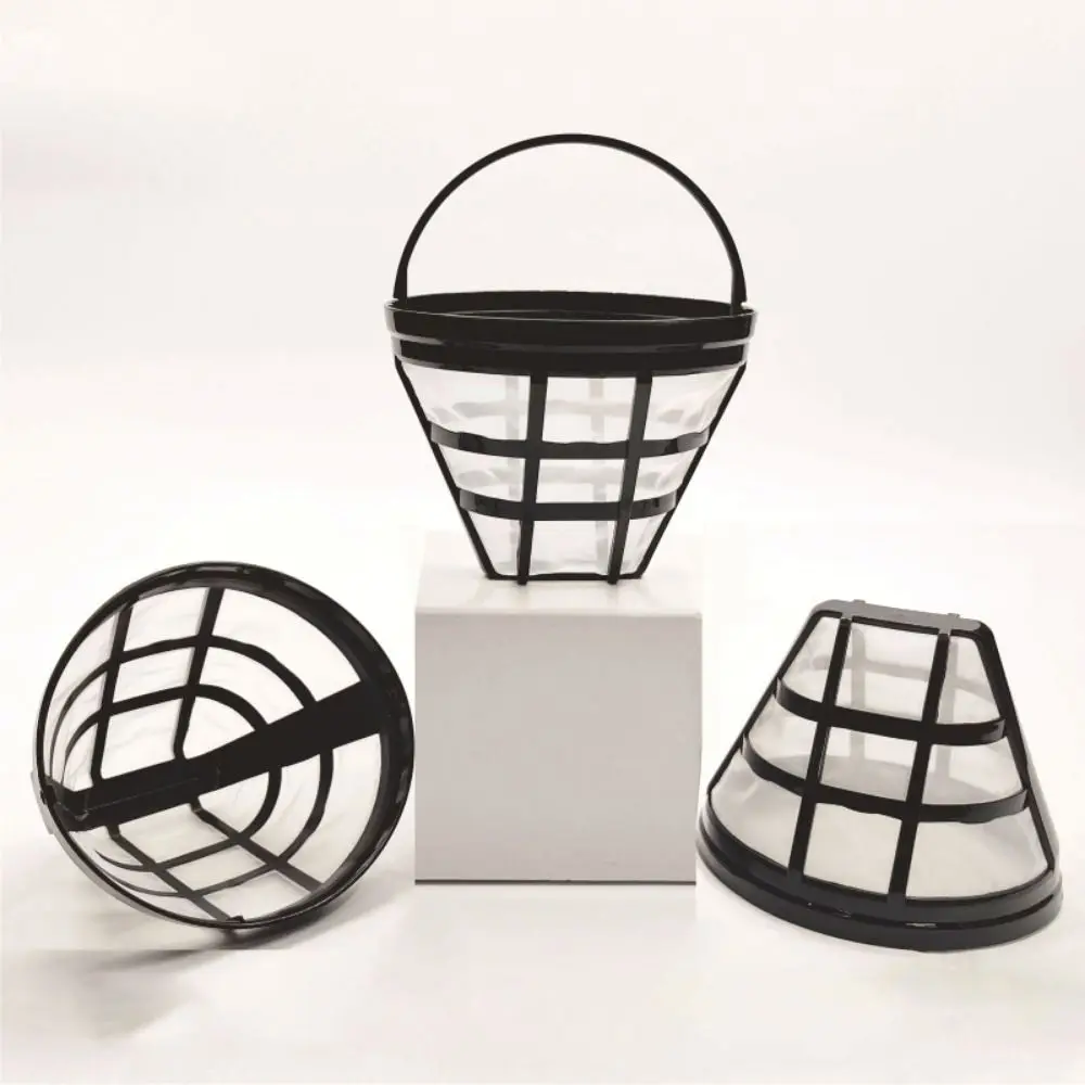 

4 шт. с ручкой, сетчатые фильтры для кофе, нейлоновая сетка, мелкая сетка, сетка для заваривания кофе, термостойкий конусообразный фильтр