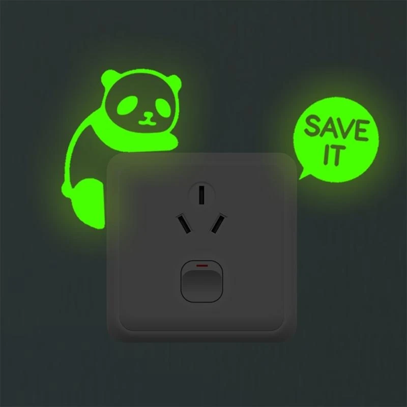 Cartoon Animals Luminous Switch Sticker Glow Wall Stickers Decal Home Kids Room Bedroom Decoration