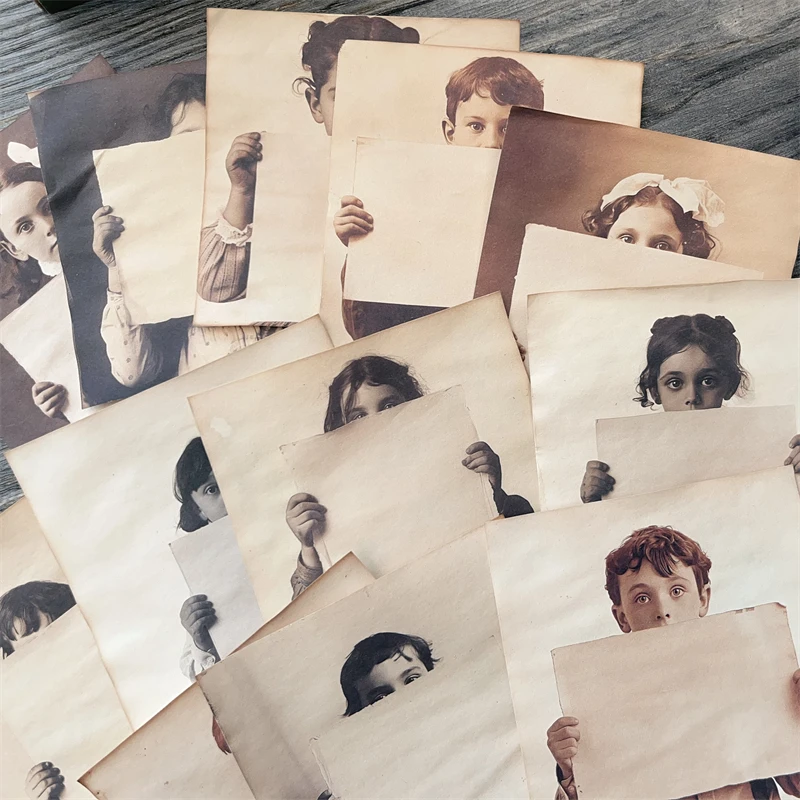 12 Sheet Handmade Coffee Dyed Paper Material Paper Pack Old Photos Junk Journal Ephemera Album TN Scrapbooking Material view 4