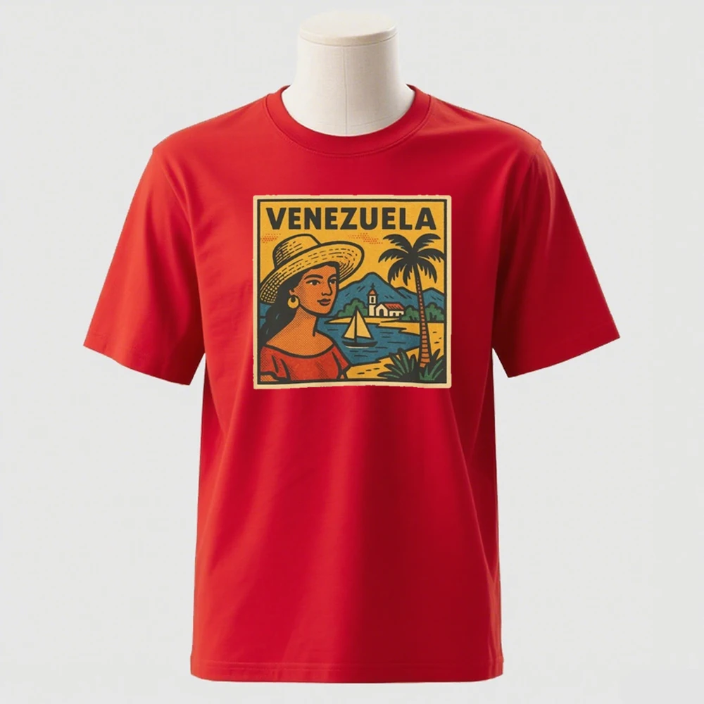 فنزويلا ريترو كوميك جرافيك قطن تي شيرت كاراكاس أفق أمريكا الجنوبية فخر وطني عتيق نمط ناعم للجنسين قميص 2025 #5