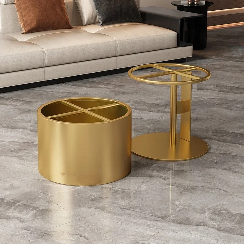 طاولة قهوة فاخرة خفيفة بحجم الساق، مجموعة مستديرة فاخرة من الحجر، دعامة طاولة القهوة الرخامية، بلاطة صخرية للأم والطفل #2