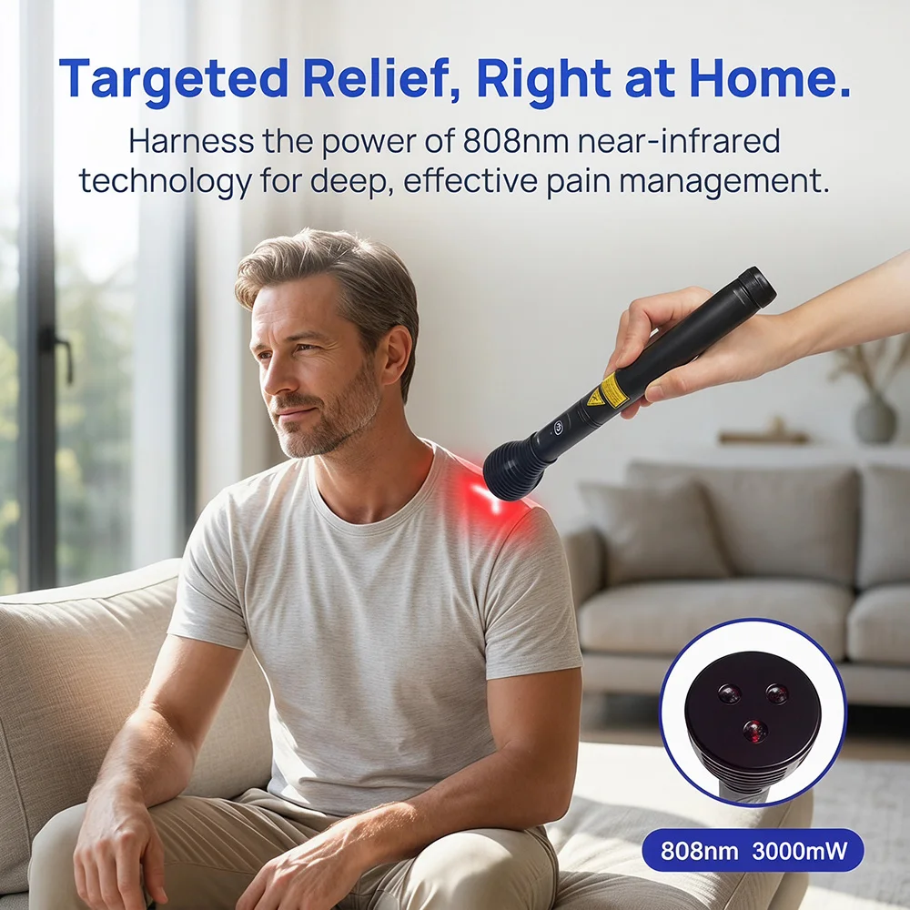 

GOVW 3000mW High Power Cold Laser Pen 808nm Deep Tissue Near Infrared Therapy for Human Pet Neuropathic Pain Muscle Regeneration
