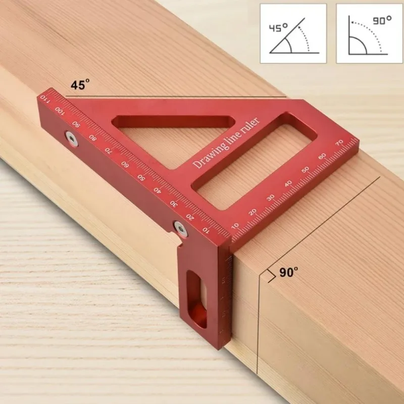 Meter Multi Angle Measuring Ruler, Aluminum Square Protractor for Woodworking, Practical Tracking Measuring Tool, Triangle Ruler