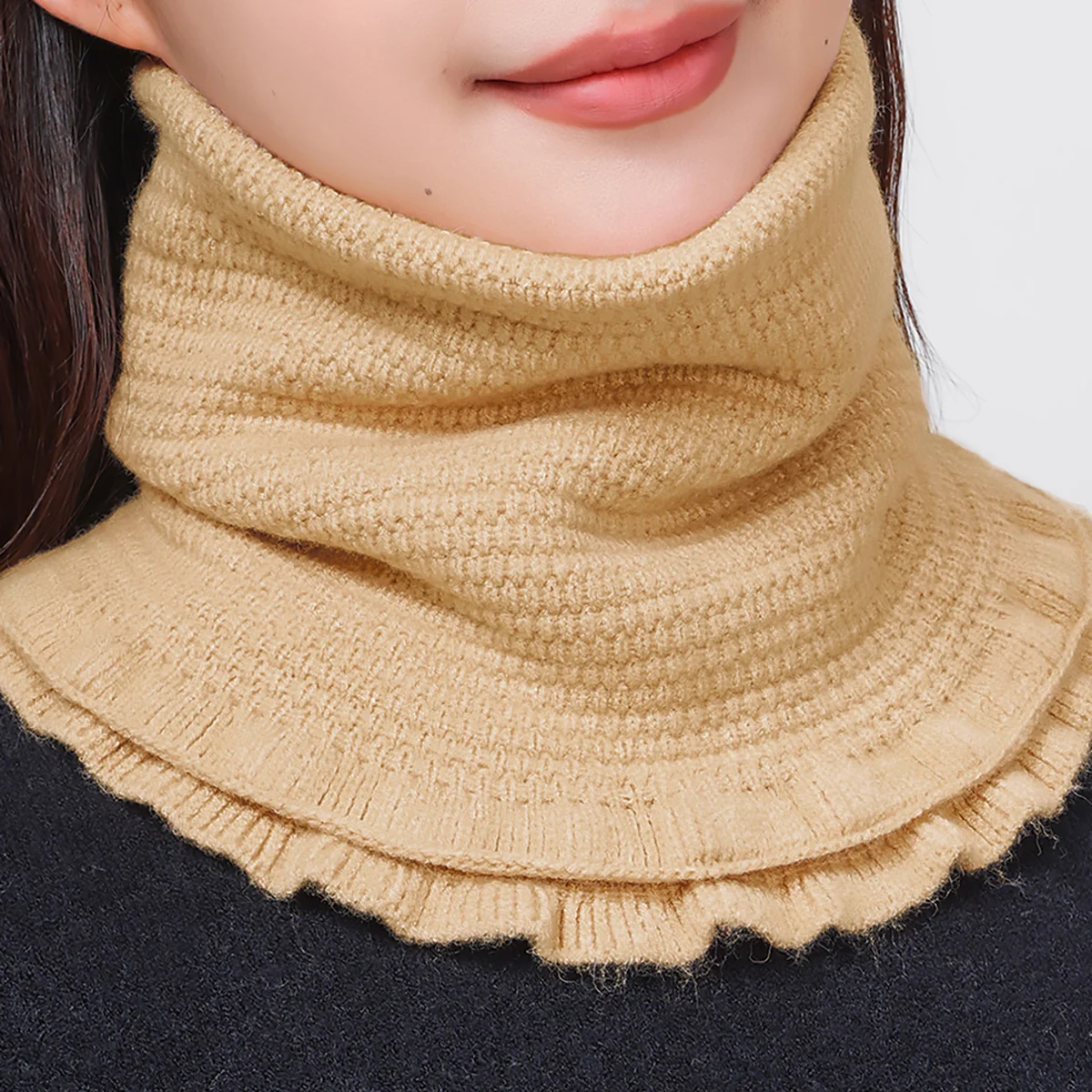 

Wholesale High Quality Allmatch Muffler Winter Plain Scarf Women Solid Color Knitting Collar Thick Warm Rings Scarves Neck