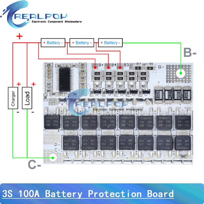 3S 4S 5S 3.2V 3.7V BMS 12V 16.8 21V 100A Li-ion LMO Ternary Lithium Battery Protection Circuit Board Li-POLYMER Balance Charging