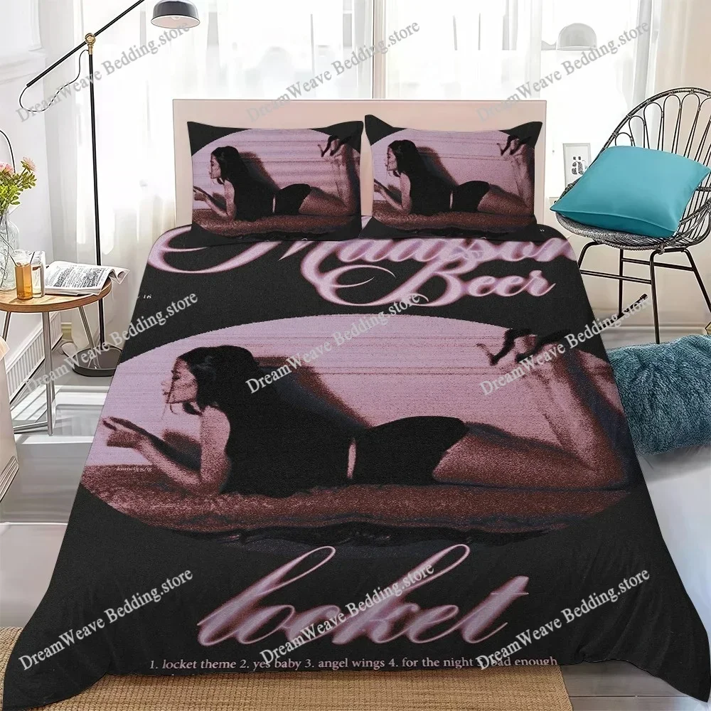 Madison Beer Locket Duvet Cover Set Home Style Bedding Soft Laundry Cotton Bed Student Dormitory Gift