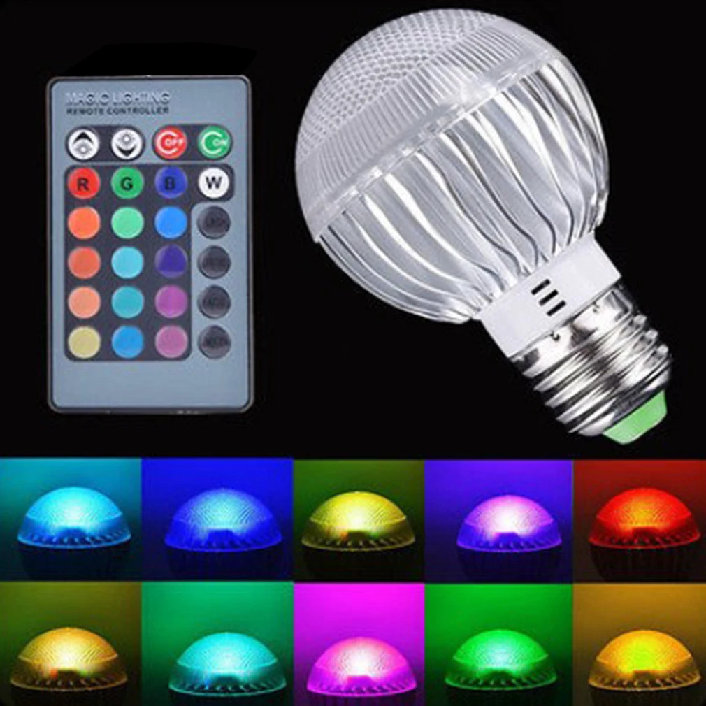 Ball Changing Lamp Light Bulb AC85V-265V LED RGB 3W With Remote Controller