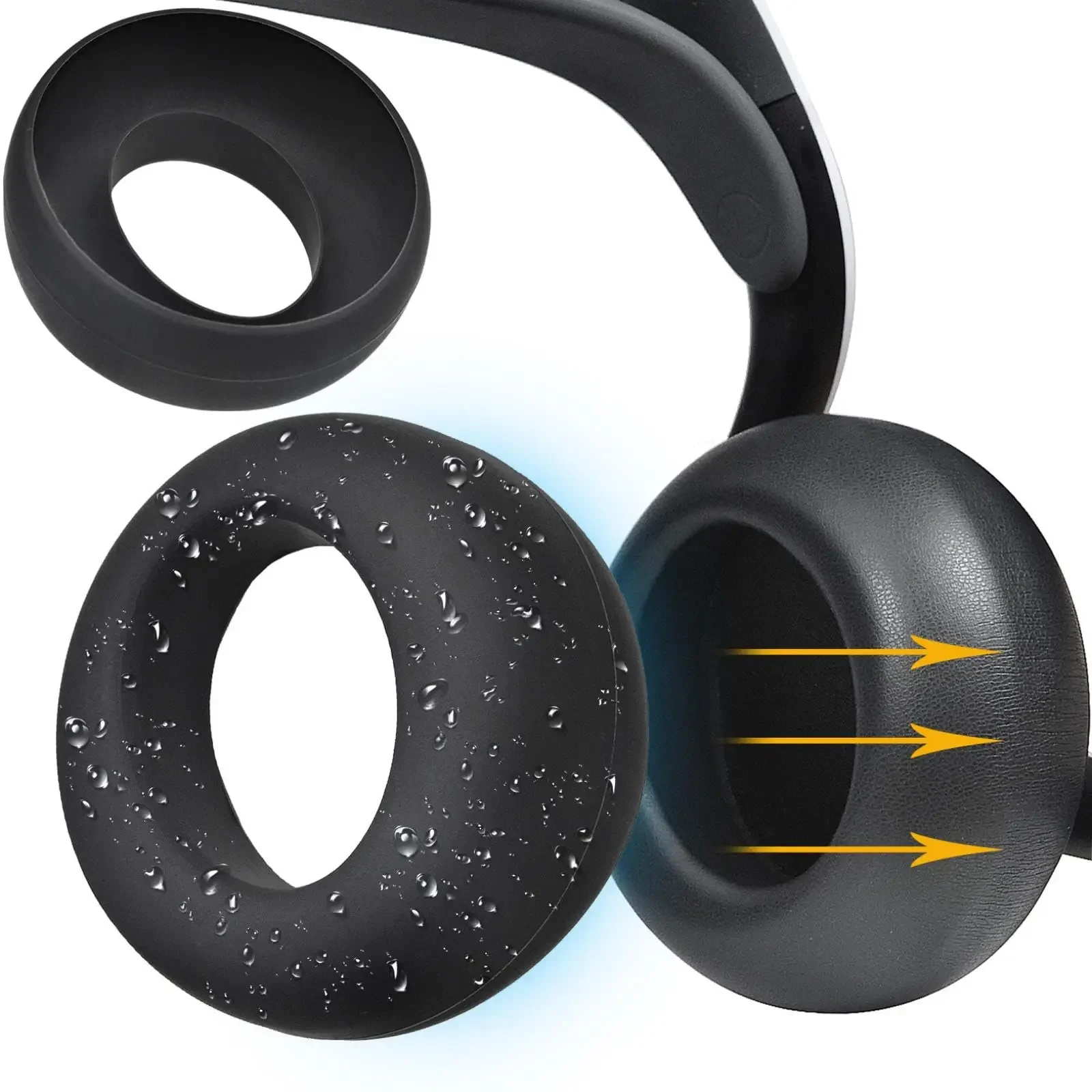 

Replacement Ear Pads Cushions for Sony Playstation Pulse Elite Sweatproof Headphones Ear Pads Cushion Sleeve Earmuffs