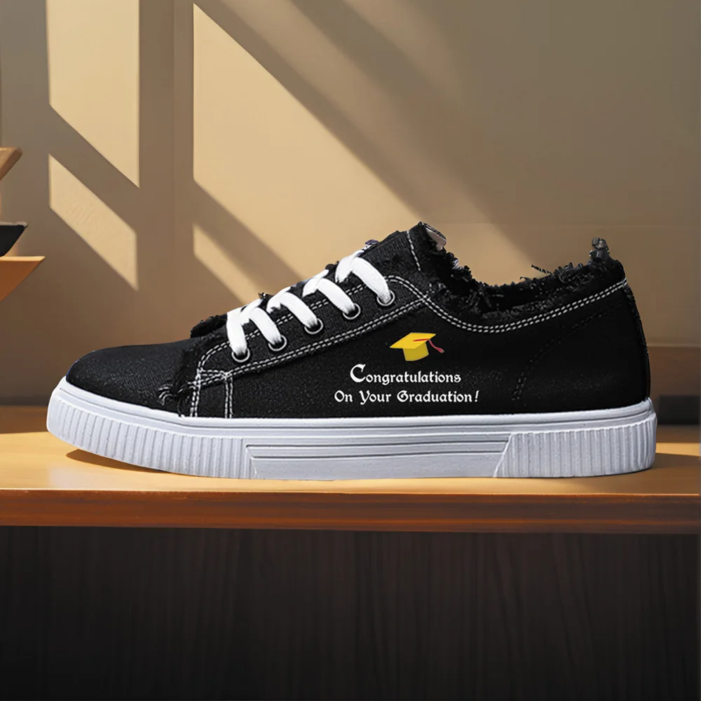 

Women's Sports Shoes for All Seasons Outdoor Students Fashionista Women's Canvas Shoes Bachelor's Hat High-Top Round Toe Flats Bottom Breathable Vulcanized Shoes Digital Printing Women's Shoes