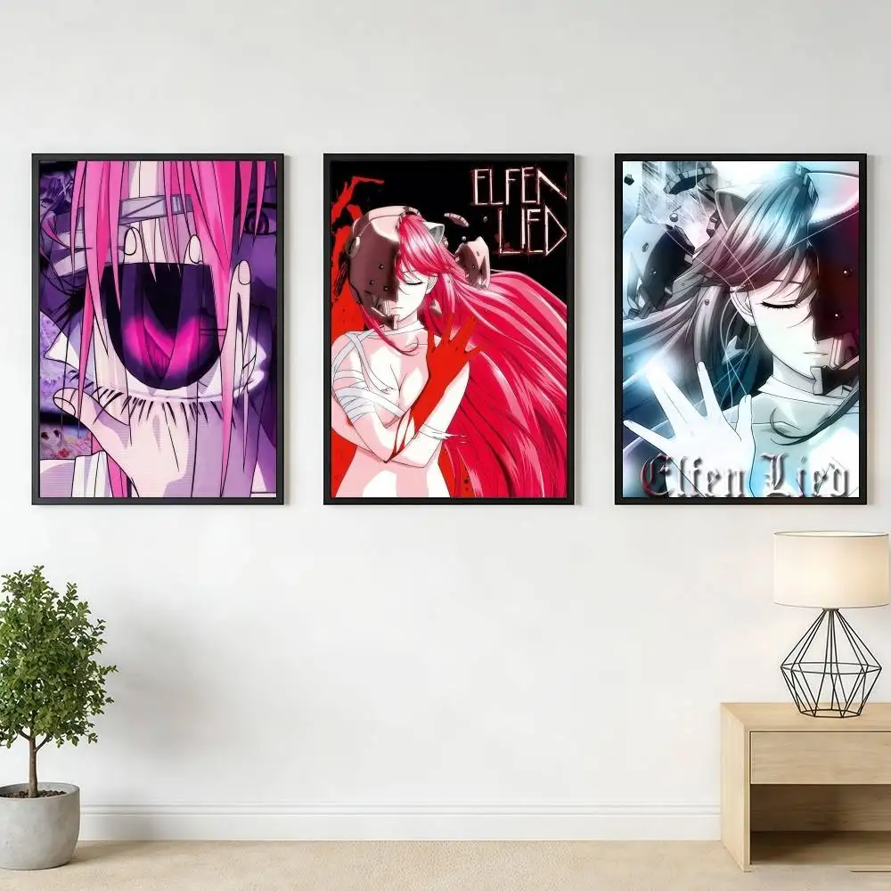 ANIME E-ElfenS L-LiedS Poster Stickers Art Print Retro Vintage Wall Decor HD Living Room Home Office Gift Occasion