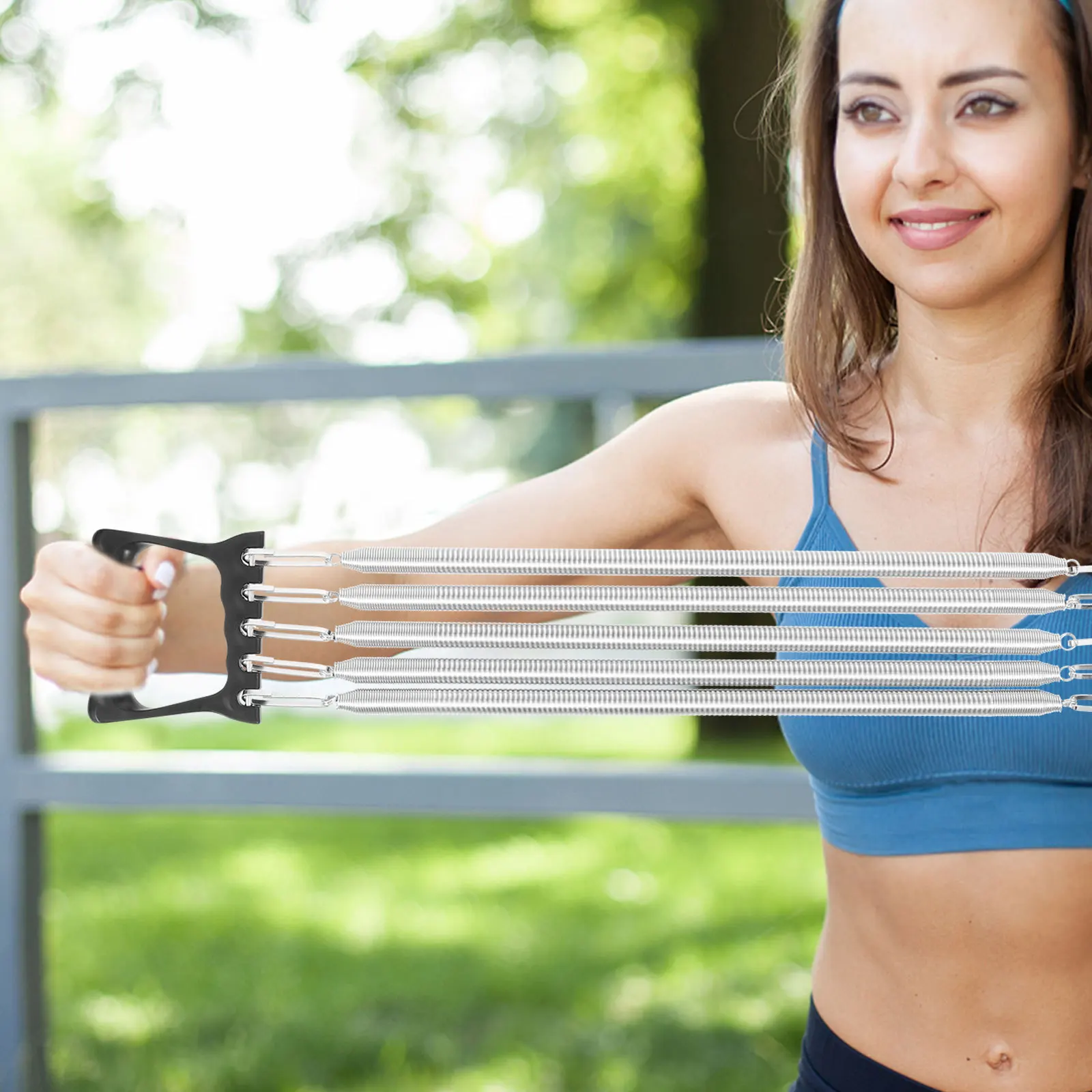 

High Elasticity Chest Expander with Ergonomic Plastic Handle Multifunctional Fitness Exerciser for Chest Expansion Adjustable