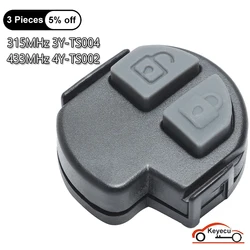 KEYECU Keyless Entry Remote Key Board 2 Button 433MHz 4Y-TS002 / 315MHz 3Y-TS004 Fob For Suzuki Swift 2005 2006 2007 2008 2009