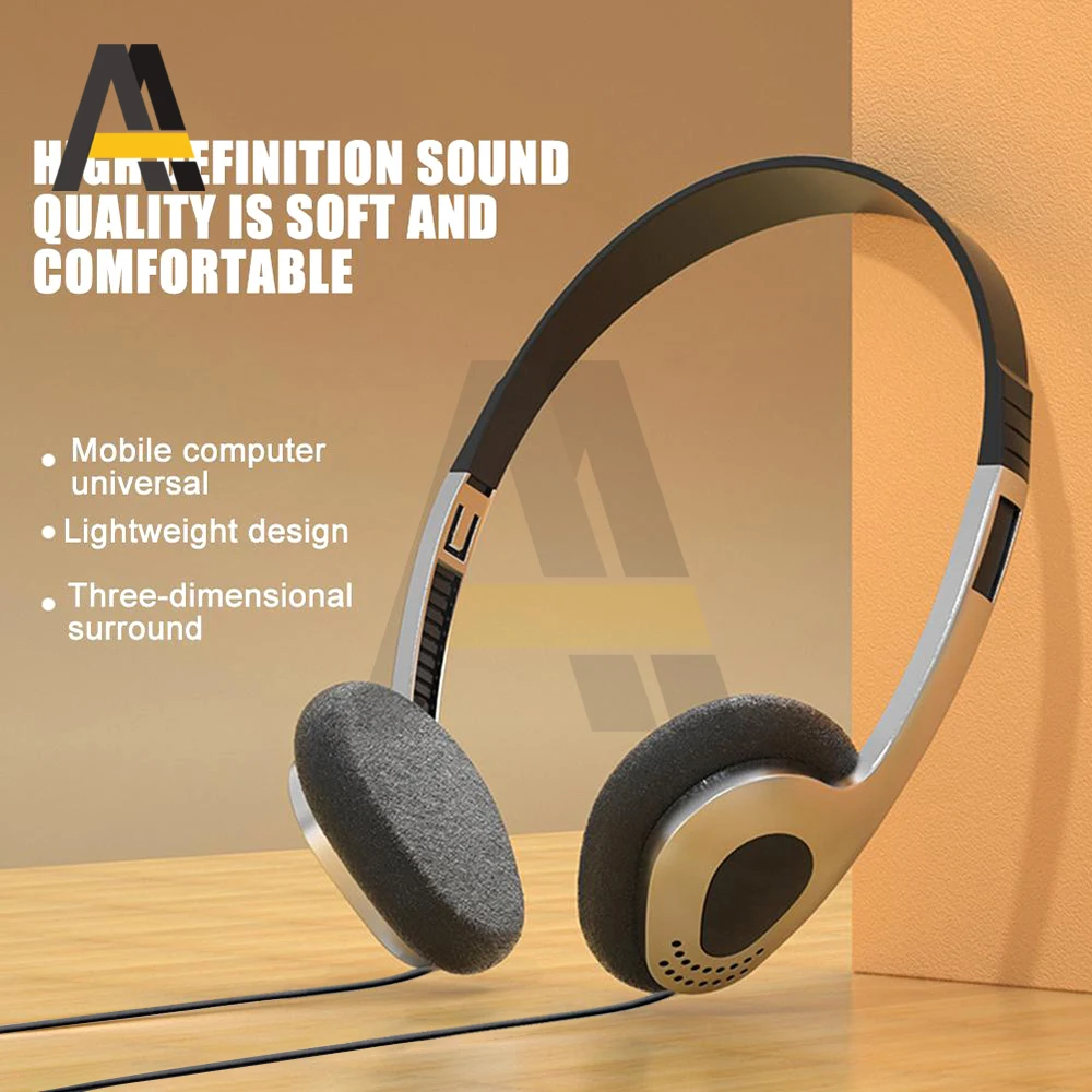 سماعة رأس سلكية عالمية 3.5 ملم توصيل كمبيوتر ألعاب سماعة رأس رياضية للهاتف المحمول MP3 والكمبيوتر المحمول سماعات ستيريو مثبتة على الرأس