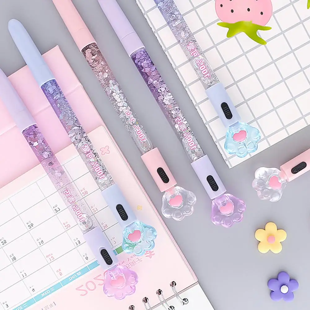 โปร่งใส Multicolor Cat Paw เจลปากกา Ball Point/Rollerball ปากกาลายเซ็นการเขียนปากกา Staitonery โรงเรียนอุปกรณ์สำนักงาน