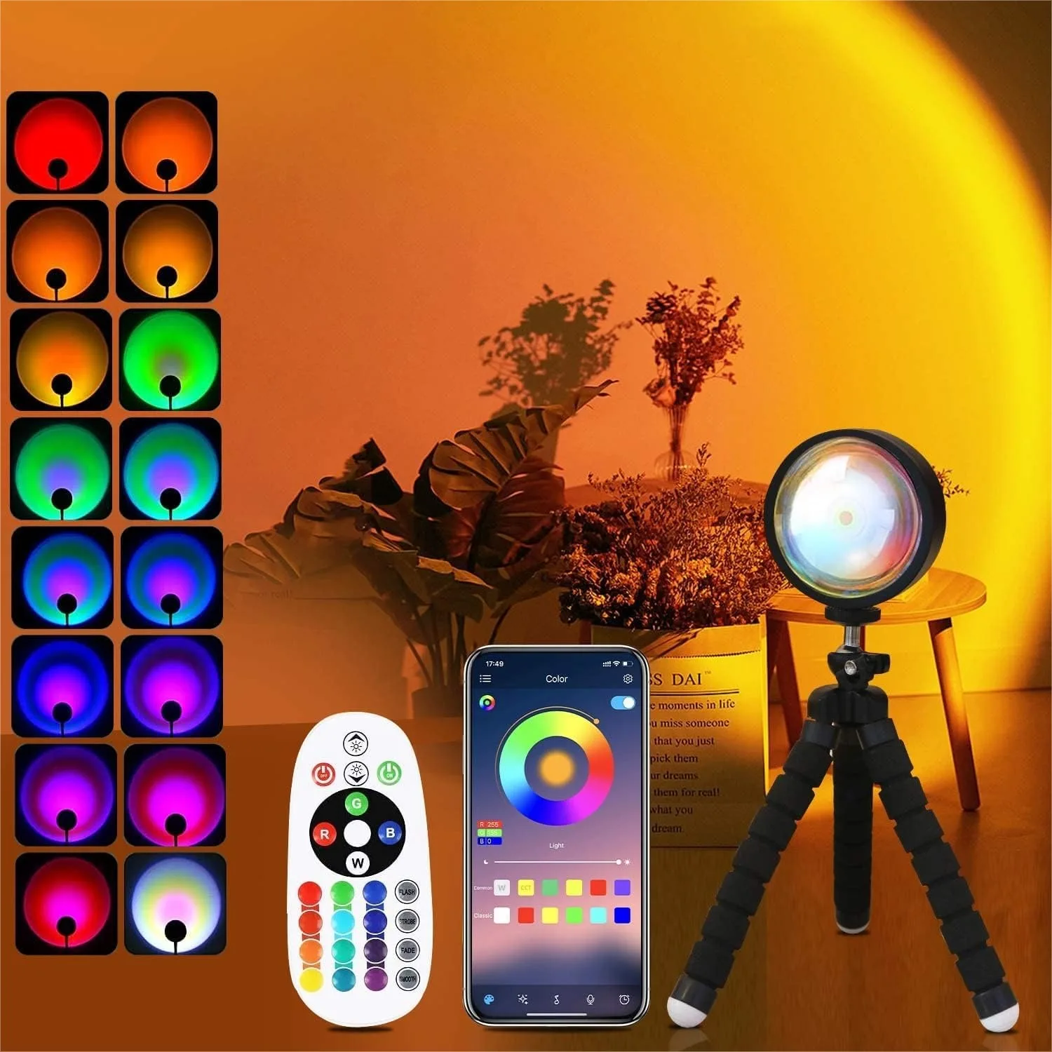 

Sunset Projector Lamp, 16 Colors Changing with Remote & App Control, Night Light for Bedroom, TikTok Room Decor Aesthetic