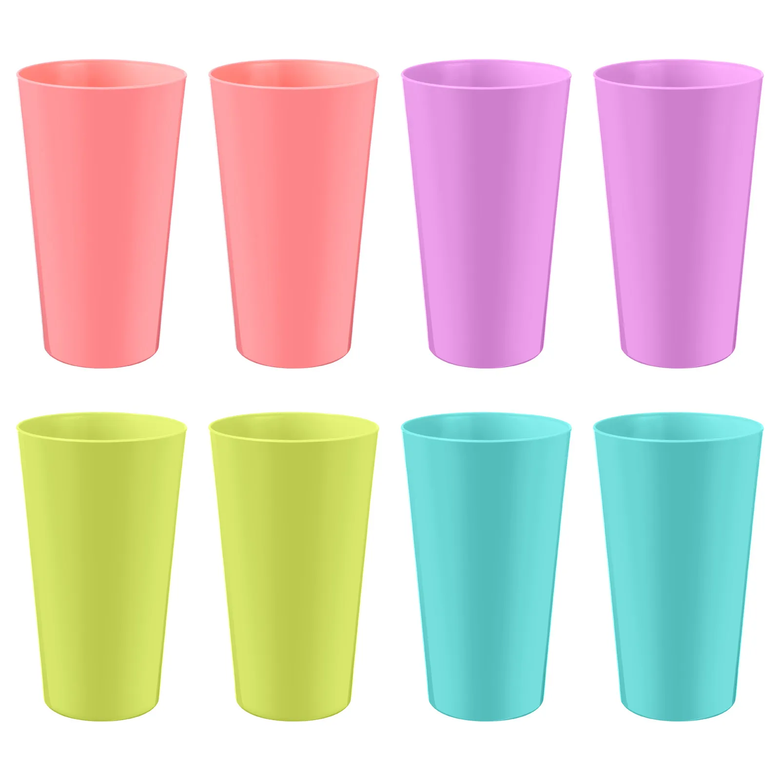 Mixed Color Simple Plastic Water Cups Colored Reusable Drinking Tumblers Stylish Household Beverage Cups Plastic Tumblers