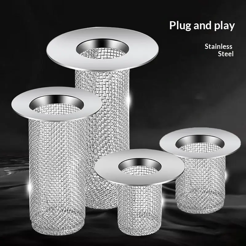 1Pc Stainless Steel Floor Drain Filter Mesh Kitchen Sink Filter Bathtub Hair Catcher Stoper Anti-clog Shower Net Strainer Drains