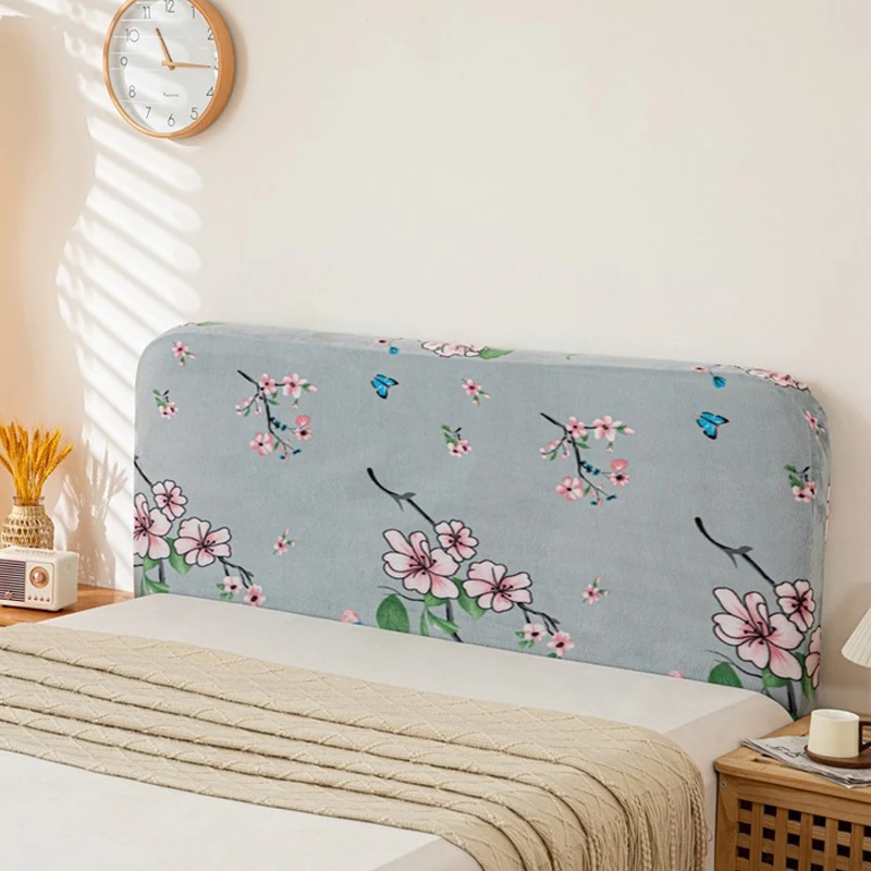 

Velvet Printed Bed Headboard Cover Elastic Bed Head Cover All-inclusive Bedroom Bedside Decor Bed Backrest Cover