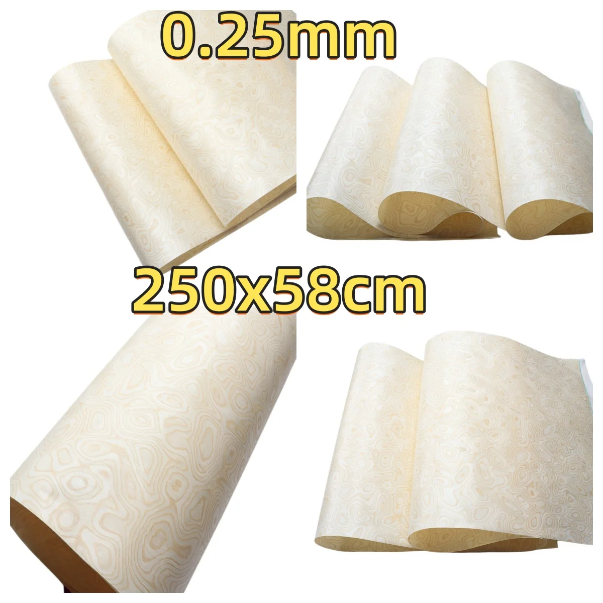 

Maple Root Tech Veneer, 0.25mm, 250x58cm, For Screen Making & Furniture Refinishing.(Backing Non-woven Fabric)