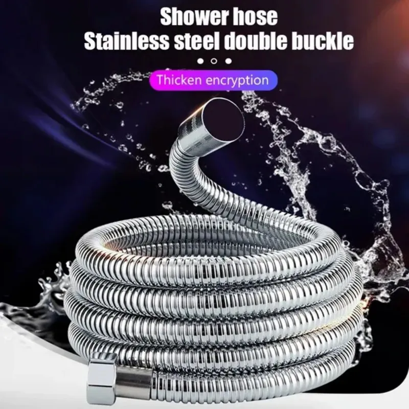 New Design Pipes Fittings Bathroom Accessories Shower Hose for Bath Stainless Steel Shower Holder Water Pipe Shower Head 1/2/3M