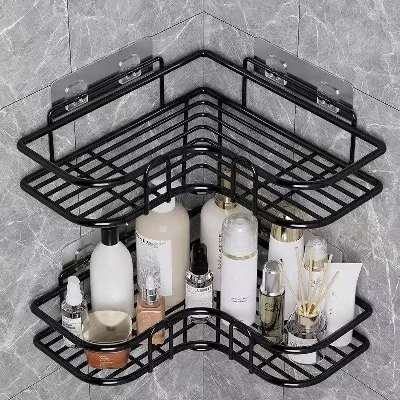Corner Shower Caddy, Bathroom, Kitchen, Laundry Room, Organisers and Storage, Rustproof Metal, Wall-Mounted, Shower Organiser
