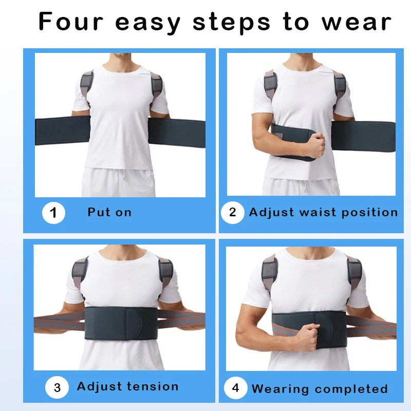 قطعة واحدة من MuqiNush لتصحيح وضعية الظهر وكتف مسامي لتحسين وضعية الجسم مناسبة لتعلم مكتب تدريب اللياقة البدنية #4